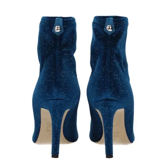 *BRAND NEW*GIUSEPPE ZANOTTI BIMBA VELVET BLUE ANKLE BOOTS*RARE* - Picture 4 of 7